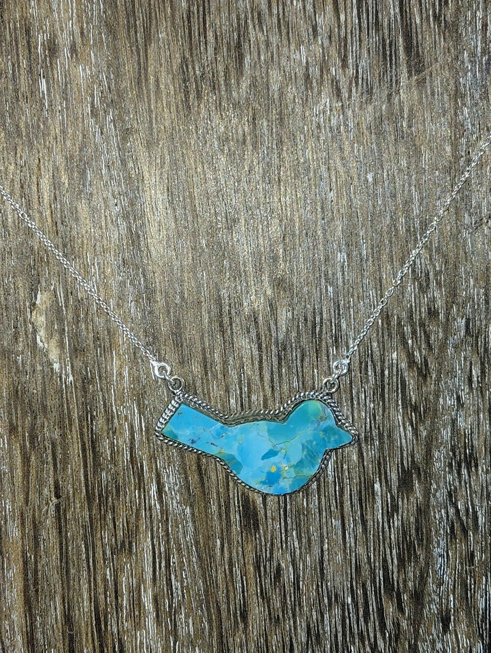 Turquoise Bird Pendant Necklace - Picture 8 of 9